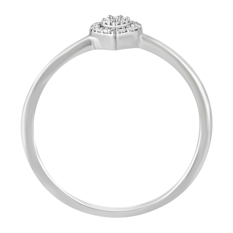Main Image 3 of Sterling Silver & Diamond Pear-Shaped Cluster Ring