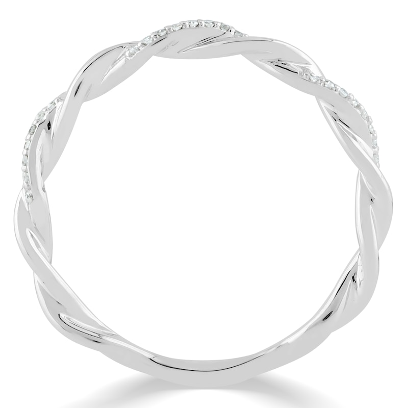 Main Image 3 of 9ct White Gold Diamond Twisted Eternity Ring