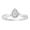 Thumbnail Image 1 of 9ct White Gold 0.15ct Diamond Illusion Set Pear Halo Ring