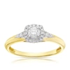 Thumbnail Image 1 of 9ct Yellow Gold 0.25ct Total Diamond Cushion Halo Ring