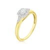 Thumbnail Image 2 of 9ct Yellow Gold 0.25ct Total Diamond Cushion Halo Ring