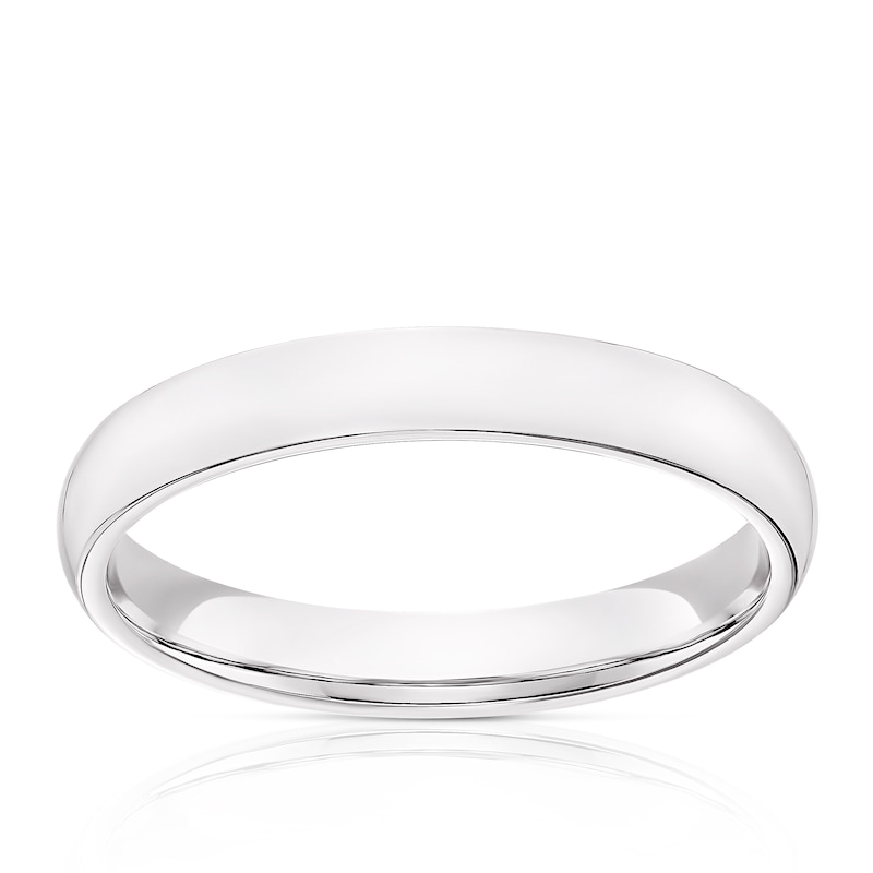 18ct White Gold 3mm Extra Heavy Court Ring