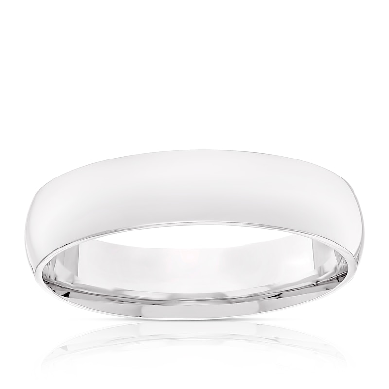 Main Image 1 of 18ct White Gold 4mm Extra Heavy Court Ring