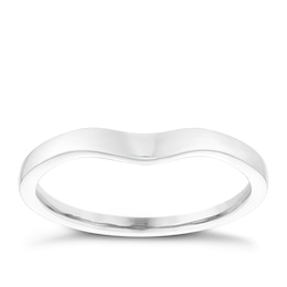 9ct White Gold Shaped Band