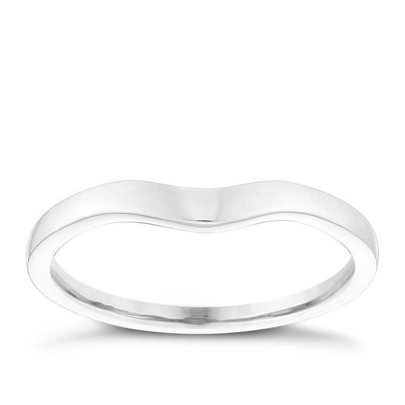 9ct White Gold Shaped Band