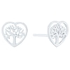 Thumbnail Image 1 of Sterling Silver Tree Design Heart Stud Earrings