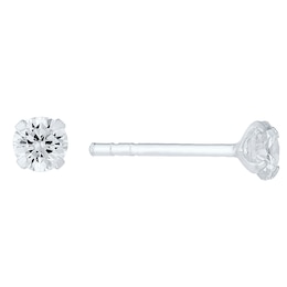Sterling Silver Cubic Zirconia 4mm Stud Earrings