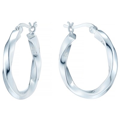 Sterling Silver & Gold Plated Twist Hoop Earrings - Hypoallergenic, Lightweight, 30mm