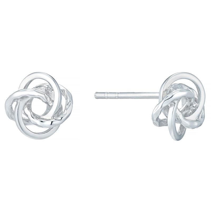 Main Image 1 of Sterling Silver Fancy Knot Stud Earrings