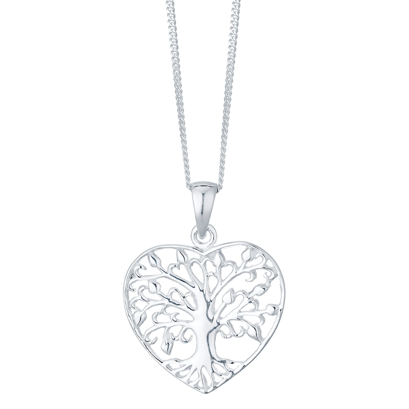 Main Image 1 of Sterling Silver Tree Design Heart Pendant