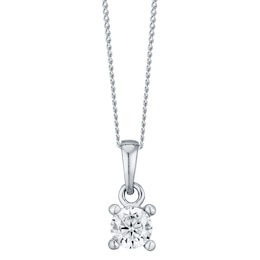 Sterling Silver Small Cubic Zirconia Solitaire Pendant