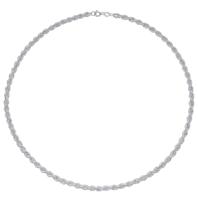 Main Image 2 of Sterling Silver 18" Large Hollow Rope Chain