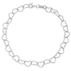 Sterling Silver Plain Heart Link Bracelet