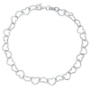 Thumbnail Image 1 of Sterling Silver Plain Heart Link Bracelet