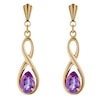 Thumbnail Image 1 of 9ct Yellow Gold Amethyst Figure of Eight Drop Earrings
