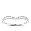 Sterling Silver Cubic Zirconia Set Wishbone Ring Size P
