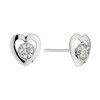 Thumbnail Image 1 of 9ct White Gold Small Cubic Zirconia Heart Stud Earrings