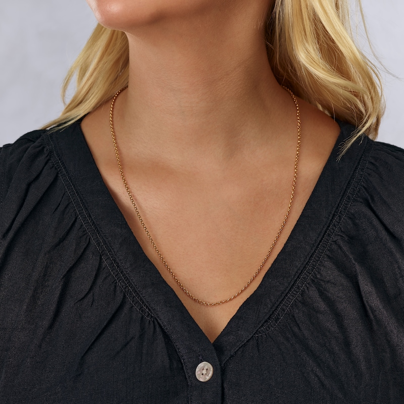 Main Image 2 of 9ct Yellow Gold 24" Dainty Belcher Chain