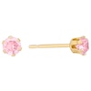 Thumbnail Image 1 of Children's 9ct Yellow Gold Pink Cubic Zirconia 3mm Stud Earrings