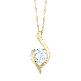 9ct Yellow Gold Cubic Zirconia Pendant