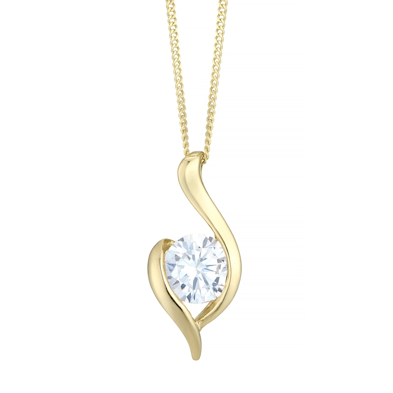 Main Image 1 of 9ct Yellow Gold Cubic Zirconia Pendant