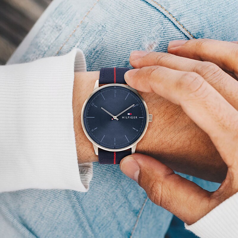 Main Image 4 of Tommy Hilfiger Henrix Men's Navy Fabric Strap Watch