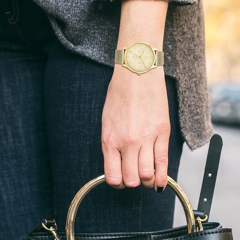 Main Image 4 of Tommy Hilfiger Layla Ladies' Gold Tone IP Bracelet Watch