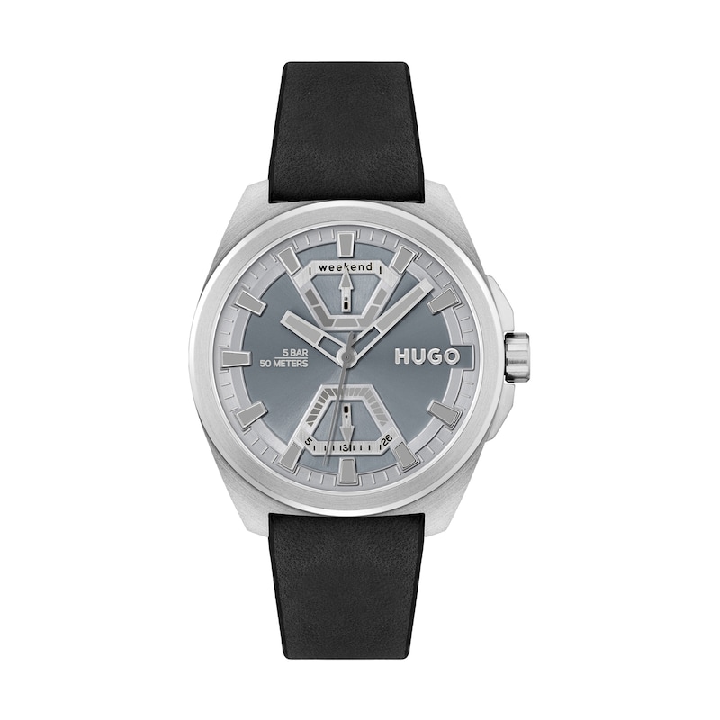 Main Image 1 of HUGO #EXPOSE Men's Leather Strap Watch