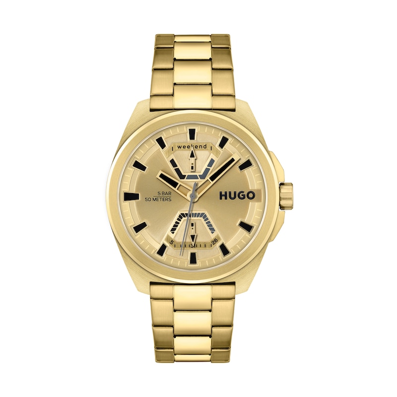 HUGO #EXPOSE Men's Gold Tone Bracelet Watch