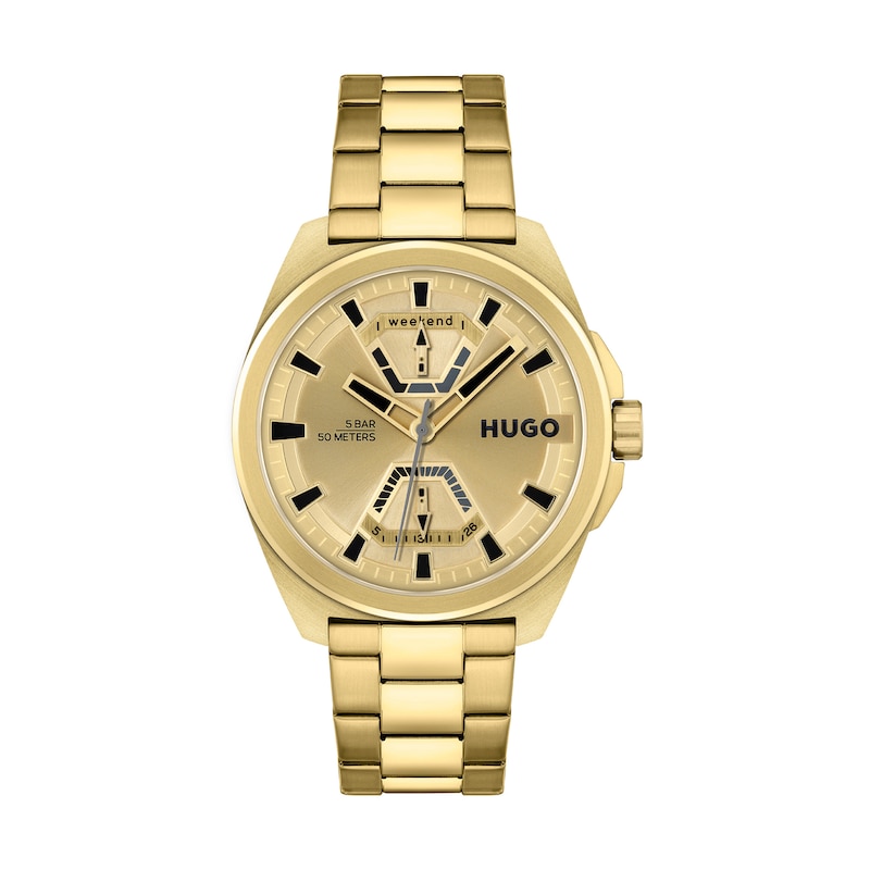 Main Image 1 of HUGO #EXPOSE Men's Gold Tone Bracelet Watch