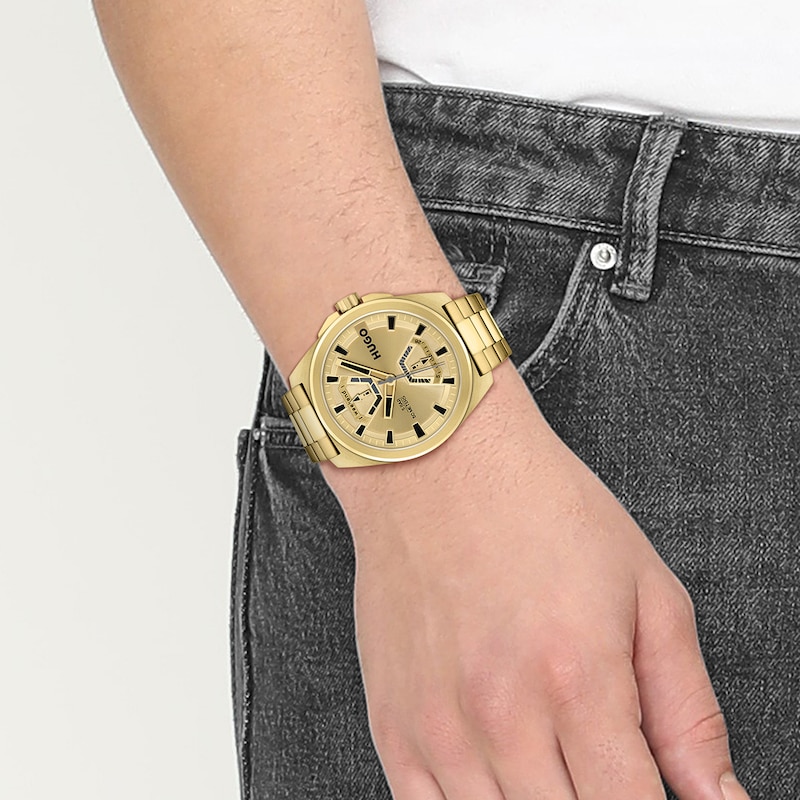 Main Image 4 of HUGO #EXPOSE Men's Gold Tone Bracelet Watch