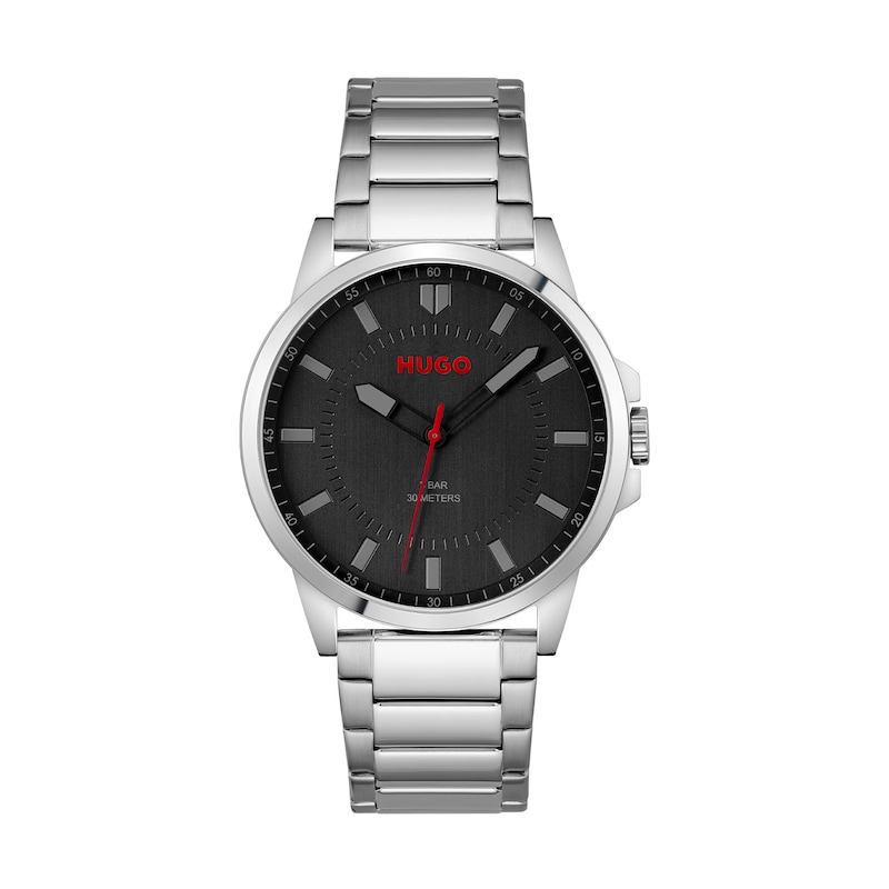 Main Image 1 of HUGO #FIRST Men's Black Dial Stainless Steel Bracelet Watch