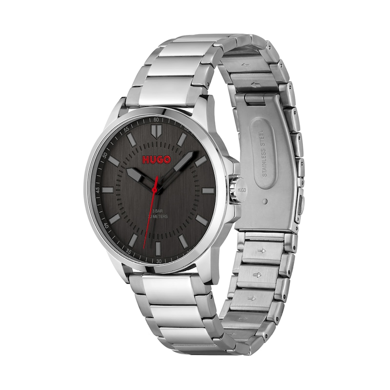 Main Image 2 of HUGO #FIRST Men's Black Dial Stainless Steel Bracelet Watch