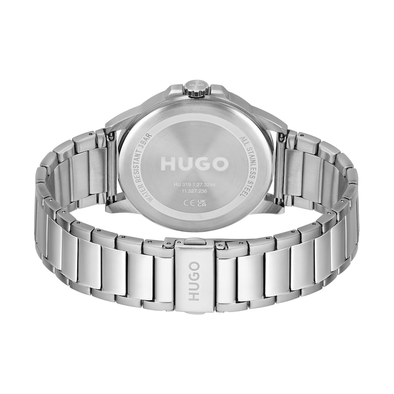 HUGO #FIRST Men's Black Dial Stainless Steel Bracelet Watch