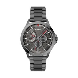 HUGO #LEAP Men's Grey IP Bracelet Watch