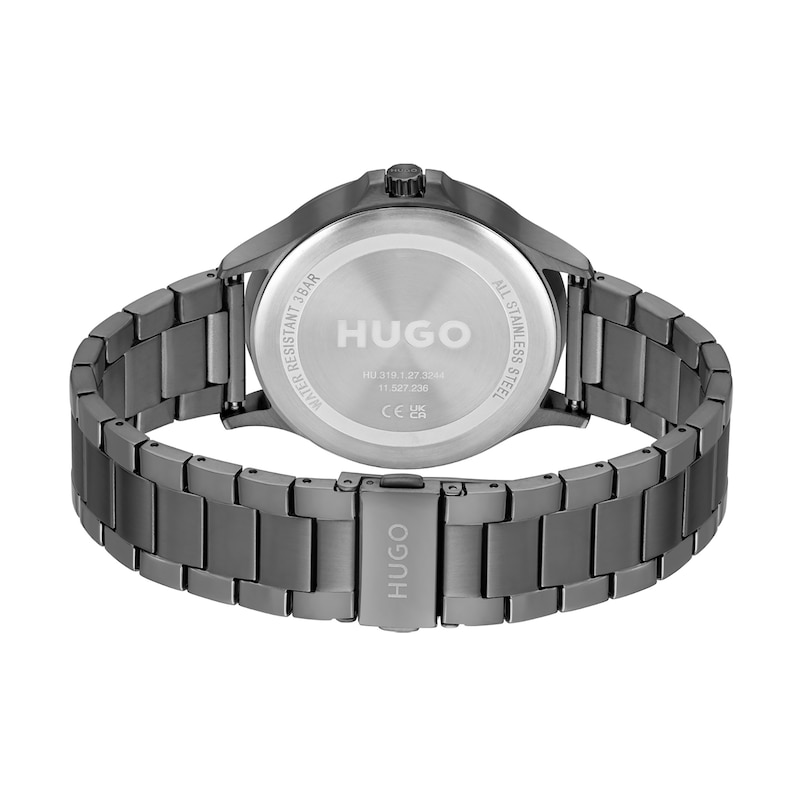 HUGO #LEAP Men's Grey IP Bracelet Watch