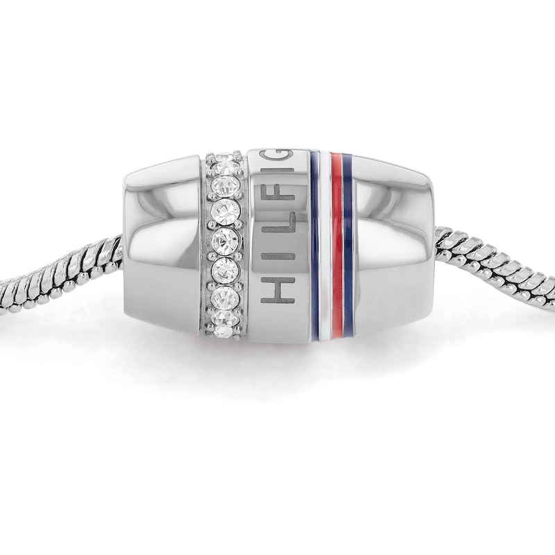 Tommy Hilfiger Stainless Steel Snake Chain Crystal Bracelet