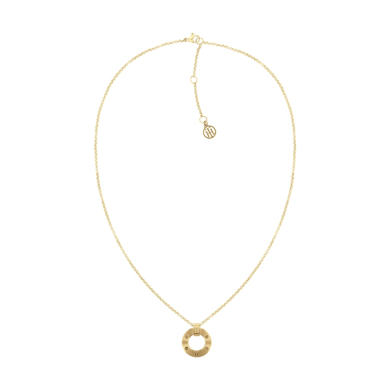 Tommy Hilfiger Yellow Gold Tone Circle Pendant