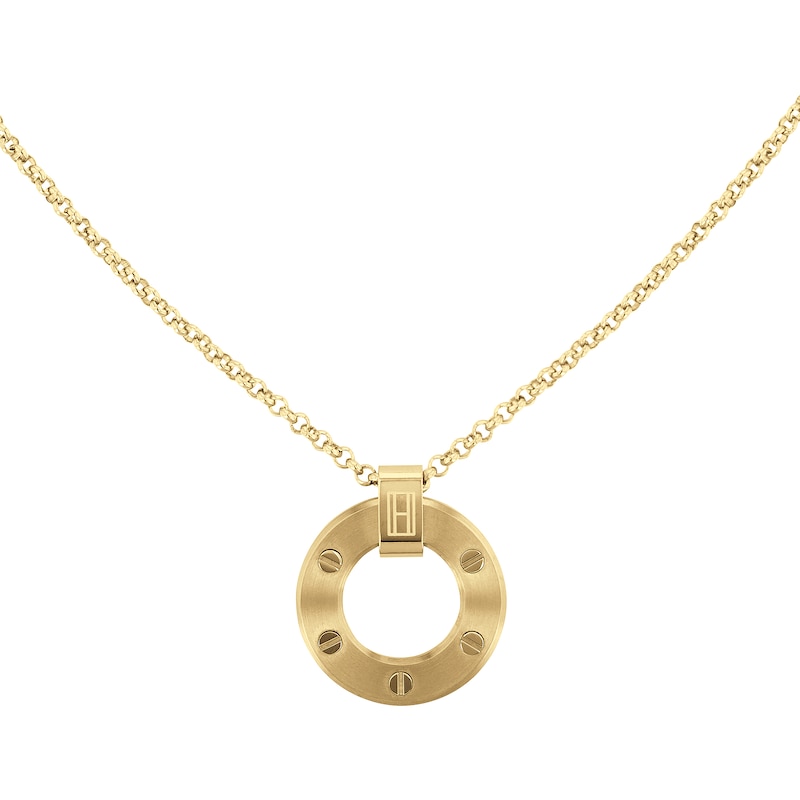 Main Image 2 of Tommy Hilfiger Yellow Gold Tone Circle Pendant