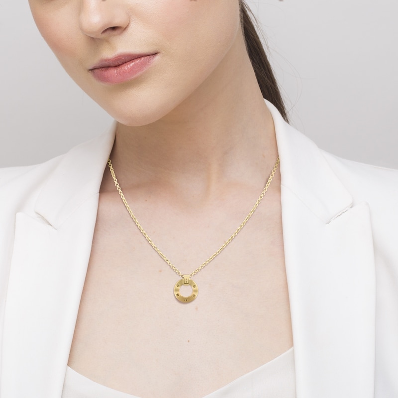 Main Image 3 of Tommy Hilfiger Yellow Gold Tone Circle Pendant