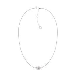 Tommy Hilfiger Stainless Steel Snake Chain Crystal Necklace
