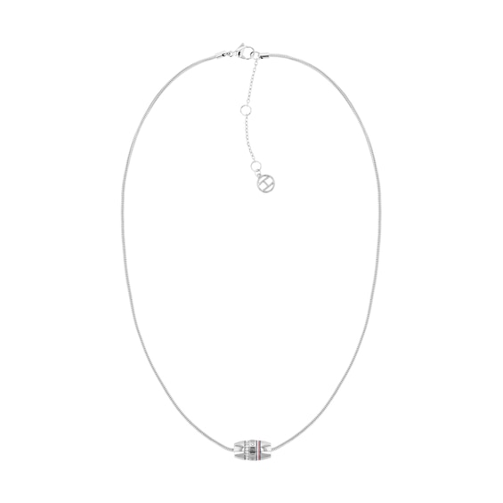 Tommy Hilfiger Stainless Steel Snake Chain Crystal Necklace