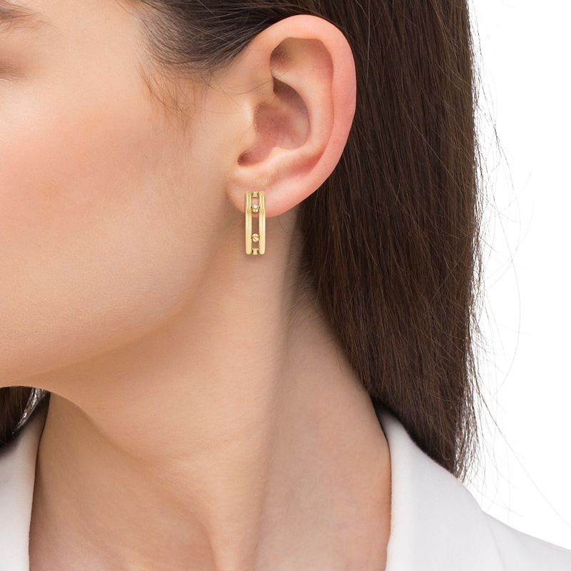 Main Image 3 of Tommy Hilfiger Yellow Gold Tone Crystal Hoops