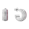 Thumbnail Image 1 of Tommy Hilfiger Stainless Steel Crystal Hoop Earrings