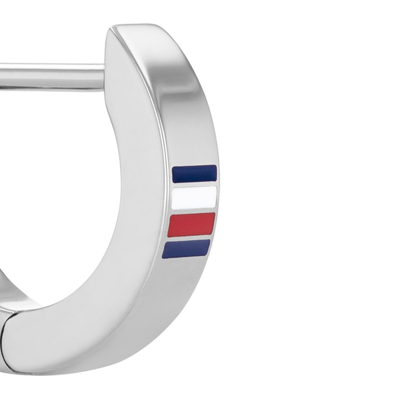 Tommy Hilfiger Men's Stainless Steel Logo Hoops