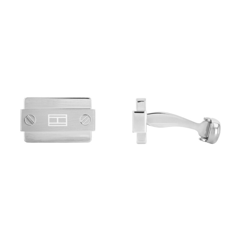 Tommy Hilfiger Screws Men's Stainless Steel Logo Cufflinks