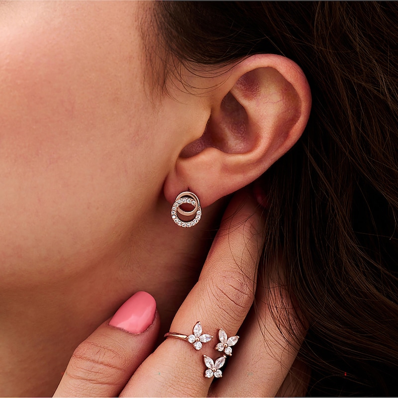 Main Image 2 of Olivia Burton Classic Interlink Rose Gold Tone Stud Earrings