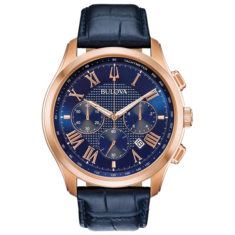 Main Image 1 of Bulova Classic Wilton Chronograph Men's Leather Strap Watch