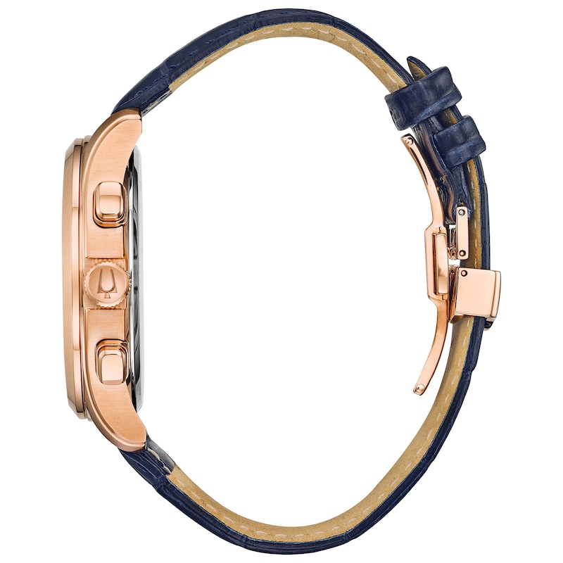 Bulova Men's Classic Wilton Blue Leather Strap Watch