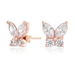 Olivia Burton Sparkle Butterfly Rose Gold Tone Stud Earrings
